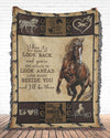 Joycorners Look Ahead Horse All Over Printed 3D Woven Blanket