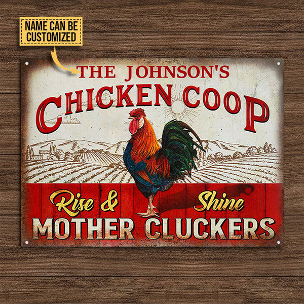 Personalized Farm Chicken Coop Rise And Shine Customized Metal Signs