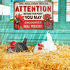 Personalized Chicken Attention Peckers Customized Classic Metal Signs