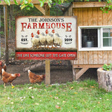 Personalized Chicken Farmhouse The Gate Open Customized Classic Metal Signs
