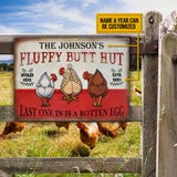 Personalized Chicken Fluffy Butt Hut Nuggets Customized Classic Metal Signs