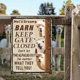 Personalized Alpaca Barn Keep Gate Closed Customized Classic Metal Signs
