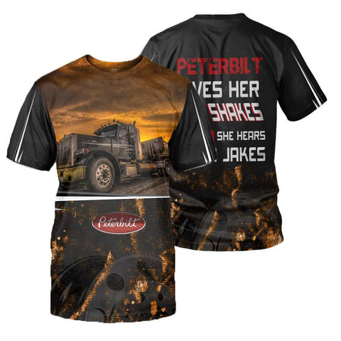 TRUCKER - Personalized Name 3D Brown All Over Printed Shirt