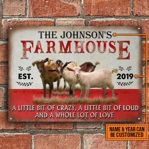 Personalized Goat Farmhouse A Little Bit Of Customized Classic Metal Signs