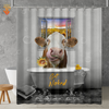 Joycorners Funny Hereford Sunflowers window Shower Curtain