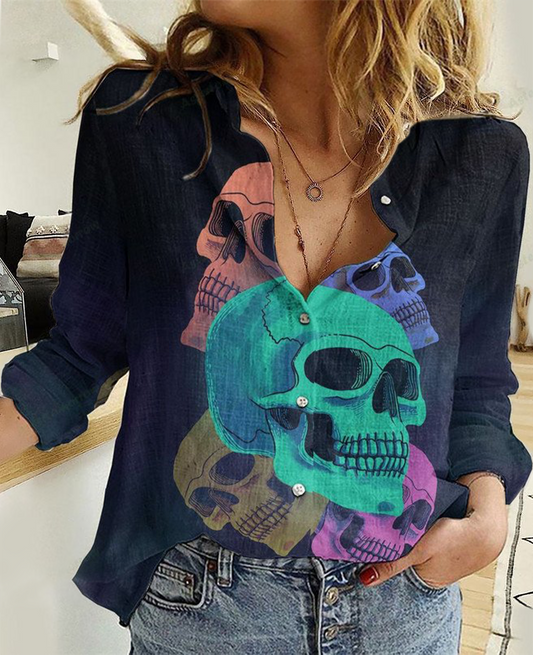 Joycorners Unisex Skull Collection 081 All Printed 3D Casual Shirt