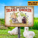 Personalized Chicken Metal Signs Silkies Chicken Customized Classic Metal Signs