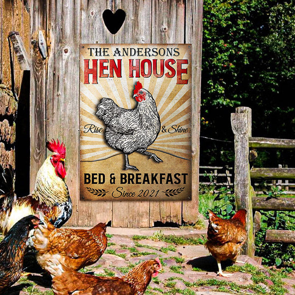 Chicken Hen House Custom Classic Metal Signs, Chicken Decor, Farmhouse Decor