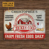 Personalized Chicken Coop Farm Fresh Eggs Customized Classic Metal Signs