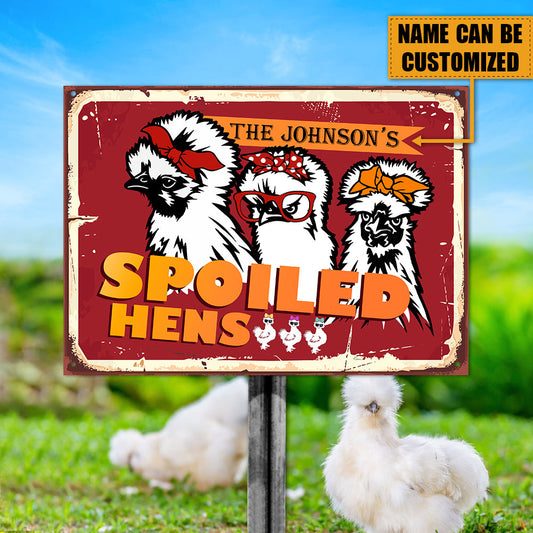 Personalized  Silkies Chicken Attention Customized Classic Metal Signs