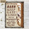 Personalized Alpaca Barn Keep Gate Closed Customized Classic Metal Signs