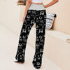 Joycorners Cowboy Symbols Black 3D Printed Wide Leg Long Pants