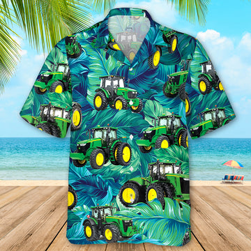 Joycorners Tractor Hawaiian Theme All Printed 3D Hawaiian Shirt