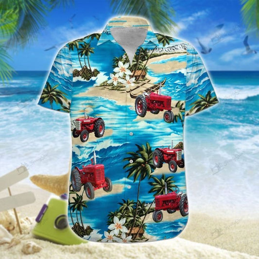 Joycorners Tractor On the Beach 2 All Printed 3D Hawaiian Shirt