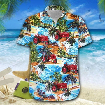 Joycorners Tractor On the Beach 3 All Printed 3D Hawaiian Shirt