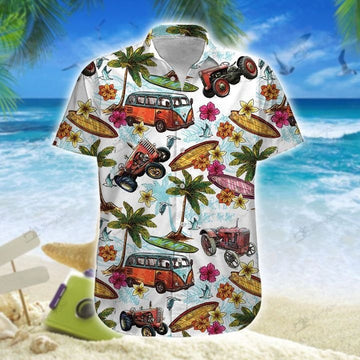 Joycorners Tractor Hawaiian Theme 2 All Printed 3D Hawaiian Shirt