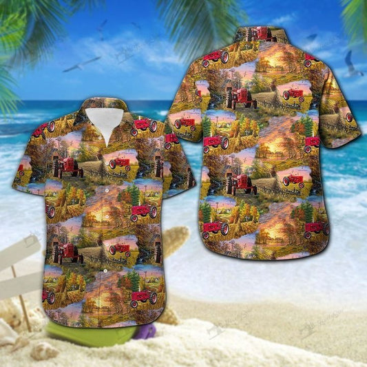 Joycorners Tractor Sunset All Printed 3D Hawaiian Shirt