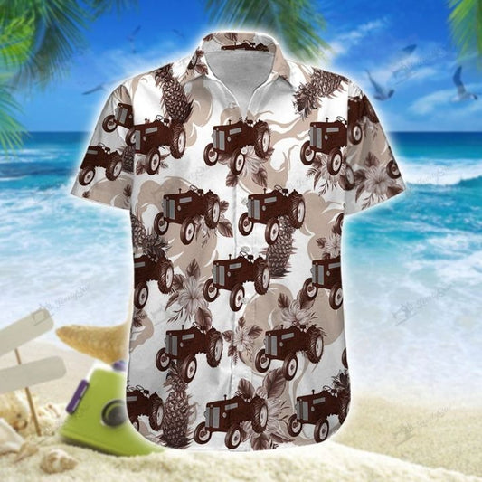 Joycorners Tractor Sepia All Printed 3D Hawaiian Shirt