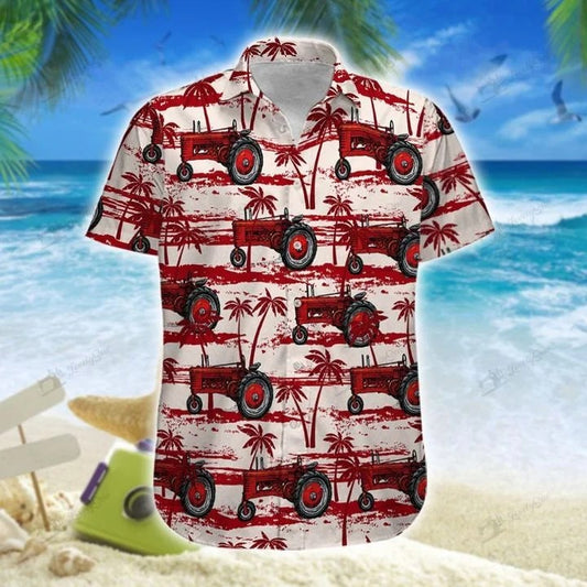 Joycorners Tractor Red 2 All Printed 3D Hawaiian Shirt