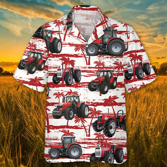 Joycorners Tractor Red 3 All Printed 3D Hawaiian Shirt