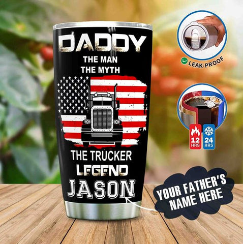 Joy corners Trucker Dad Personalized Tumbler ATEEGQG8H1
