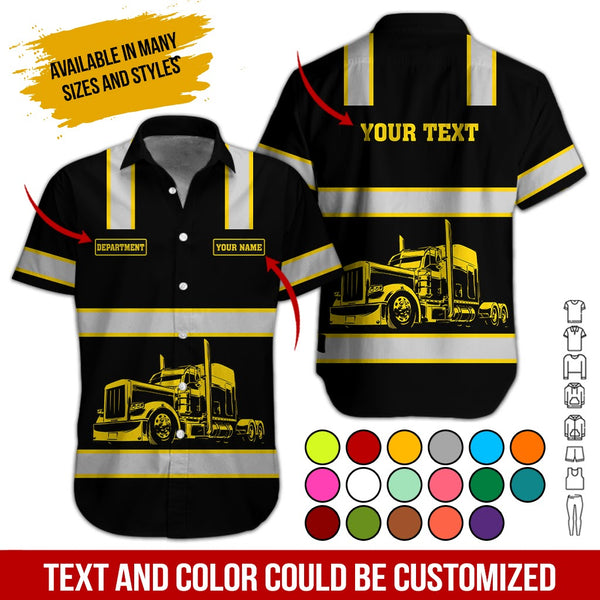 Joycorners Custom Name and Department Yellow Truck Uniform All Over Printed 3D Shirts