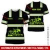 Joycorners Custom Name and Department Green Yellow Truck Uniform All Over Printed 3D Shirts
