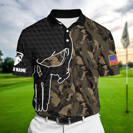 Joycorners Best Crazy Skull Golf Polo Shirts Multicolored Personalized 3D Design All Over Printed