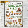 Personalized Chicken Coop Rules Customized Classic Metal Signs