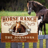 Personalized Horse Ranch Customized Classic Metal Signs
