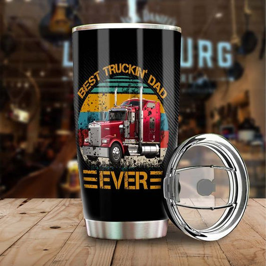 Joycorners Personalized Name Trucker Dad Best Trucking Dad Ever Tumbler