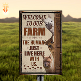 Joycorners Personalized Alpaca Welcome to our farm All Printed 3D Metal Sign