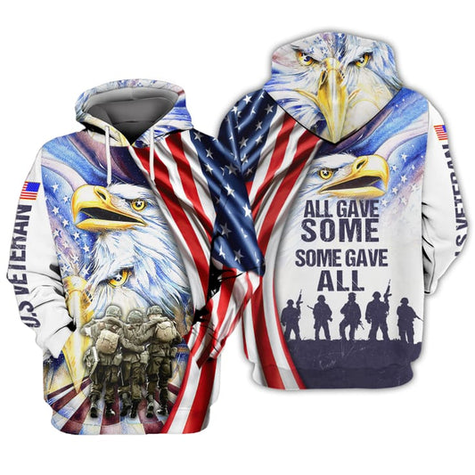 Joycorners U.S Veteran  - Eagle And Soldiers U.S.A Flag All Over Printed 3D Shirts