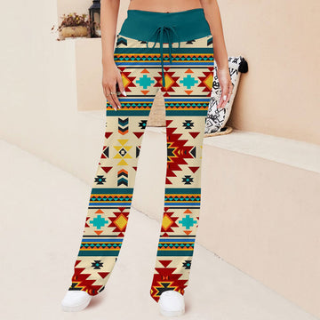 Joycorners Colorful Pattern 3D Printed Wide Leg Long Pants