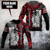 Joycorners Personalized Name Firefighter Red Camo All Over Printed 3D Shirts