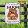 Autumn Farm Happy Harvest Happy Fall, Fall Season, Farmhouse, Outdoor Farm Decor, Custom Classic Metal Signs