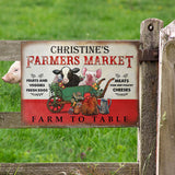 Personalized Farmers Market Farm To Table Customized Classic Metal Signs