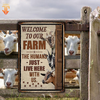 Joycorners Personalized Goat Welcome to our farm All Printed 3D Metal Sign