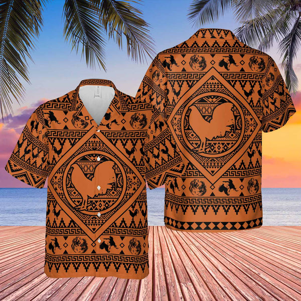 Joycorners Chicken Boho Pattern Hawaiian Shirt