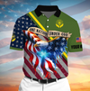 Joycorners Eagle One Nation Under God Multicolor Printed 3D Polo Shirt