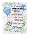 JoyCorner Personalized Printed Blanket Little Bunny With Blue Balloon - Mothers Day Gift