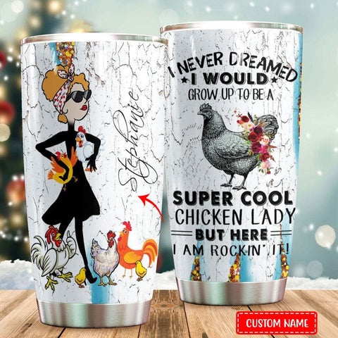 Joycorners Personalized Super Cool Chicken Lady Tumbler