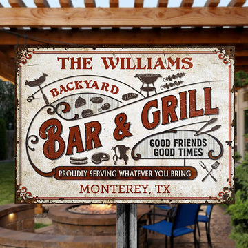 Personalized Grilling Proudly Serving You Bring Customized Classic Metal Signs