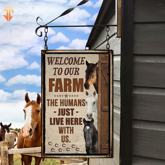 Joycorners Personalized Name Horse Welcome to Our Farm All Printed 3D Metal Sign