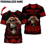 Joycorners Custom Name March Guy Praying Skeleton All Over Printed 3D Shirts