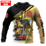 Joycorners Personalized Name Firefighter Fire Engine Fire Honor Rescue Courage All Over Printed 3D Shirts