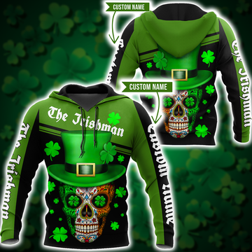 3D All Over Printed Skull Irish St Patrick Day Unisex Shirts Custom name