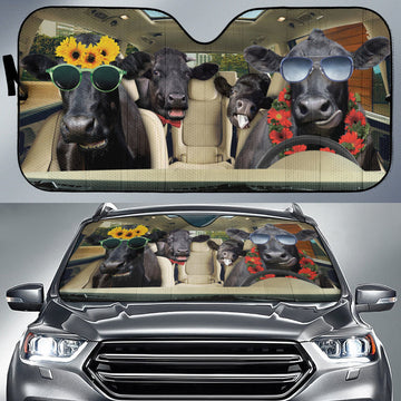 Joycorners Driving BLACK ANGUS FUNNY All Over Printed 3D Sun Shade