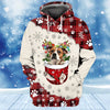 Joycorners American Bulldog In Snow Pocket Merry Christmas Unisex Hoodie
