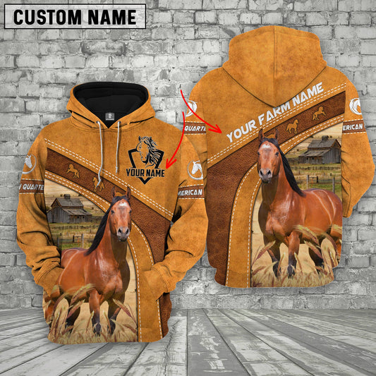 Joycorners American Quarter Horse Custom Name Race Hoodie